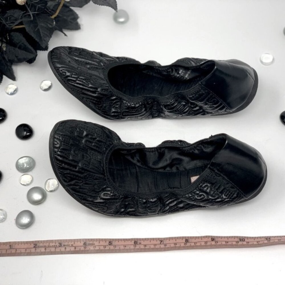 Juicy Couture Flats, Black Quilted Ballet Flat Shoes, Womens Foldable Flats 7.5 - Picture 6 of 10